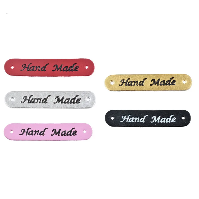 

10/20/50PCs Handmade PU Leather Sewing Garment Labels Household Textile Labels Tags Patchwork Apparel Accessories 5x1cm