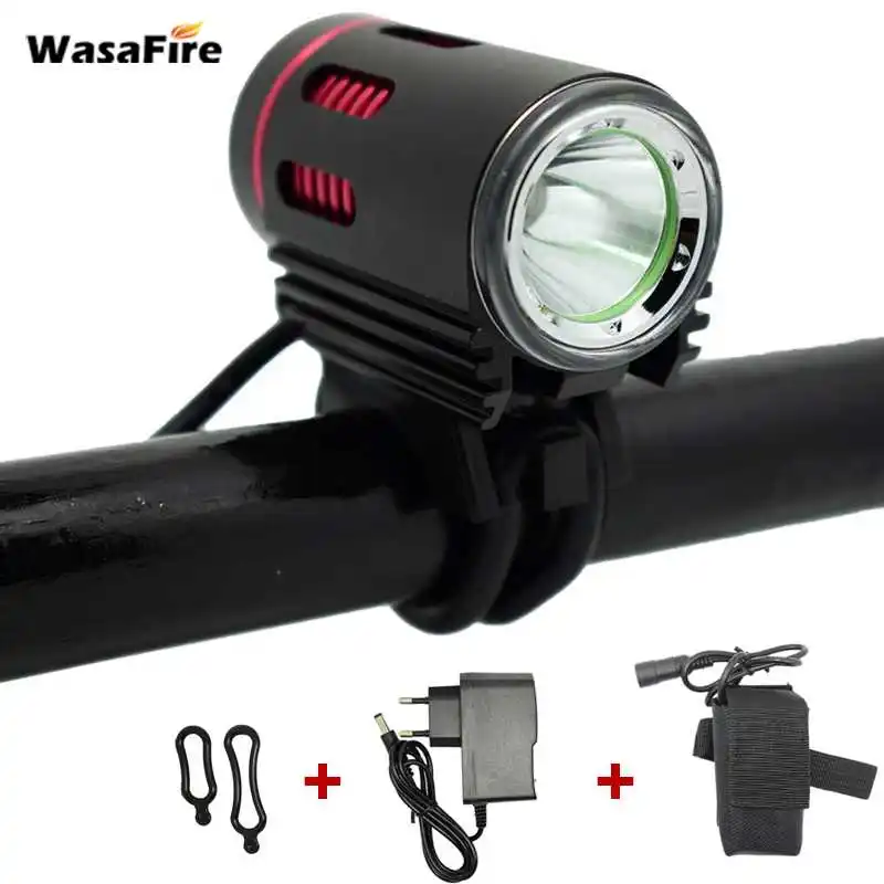 

WasaFire LED bike light 4 Mode rechargeable xm-l2 led bicycle Lamp Power Bank Front Bike Light 8.4v battery pack charger 18650