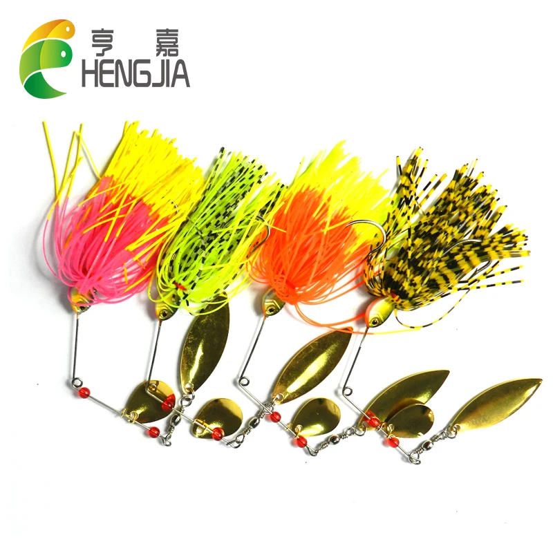 HENGJIA 14.8G 20pcs spinner spoon fishing baits metal pike bass lead