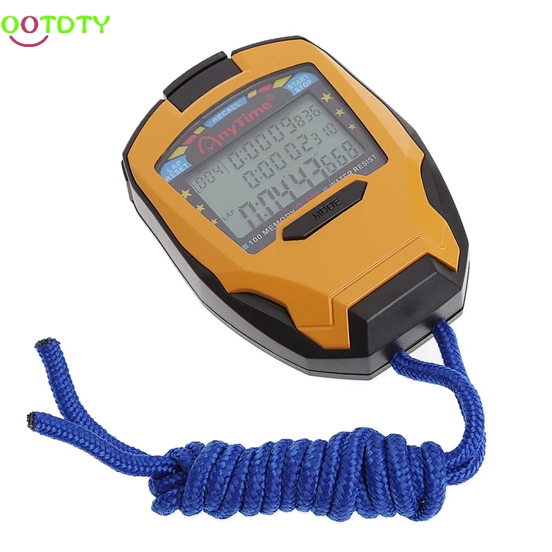 

3 Row100 Lap 1/1000s Digital Sport Counter Timer Professional Athletic Stopwatch