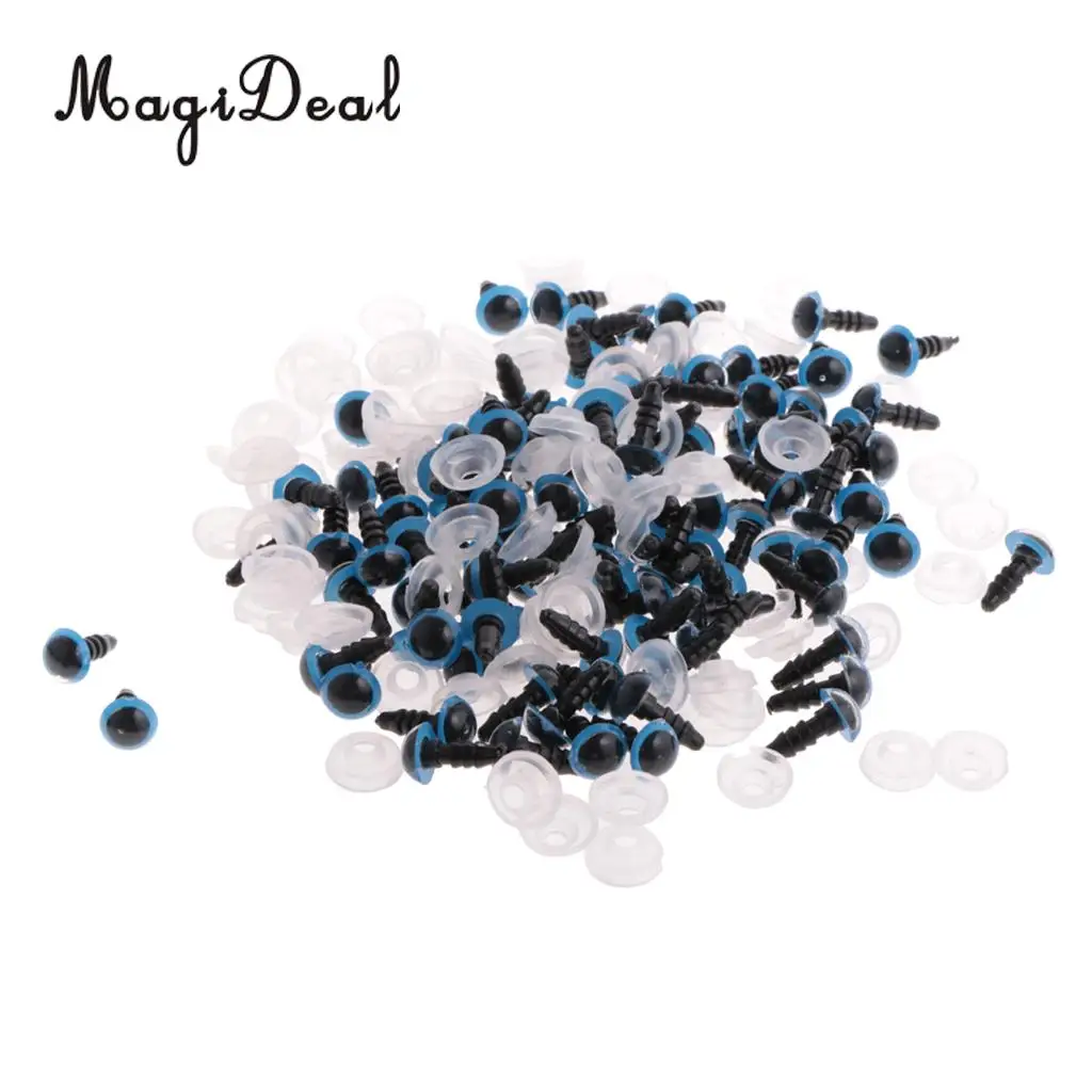 100Pcs 8-12mm Plastic Safety Screw Eyes Kit for Teddy Bear Doll Plush Animal DIY Making Accessories Toys