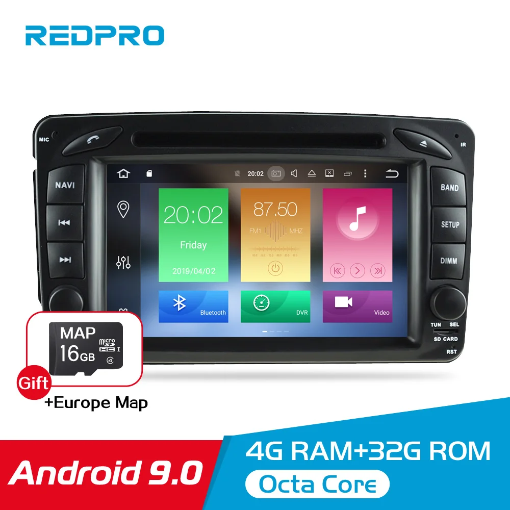 

7" Android 9.0 Car Multimedia Player For Mercedes Benz Clk/w209/w203/w208/w463 1998-2004 Stereo DVD Radio Video GPS Navigation