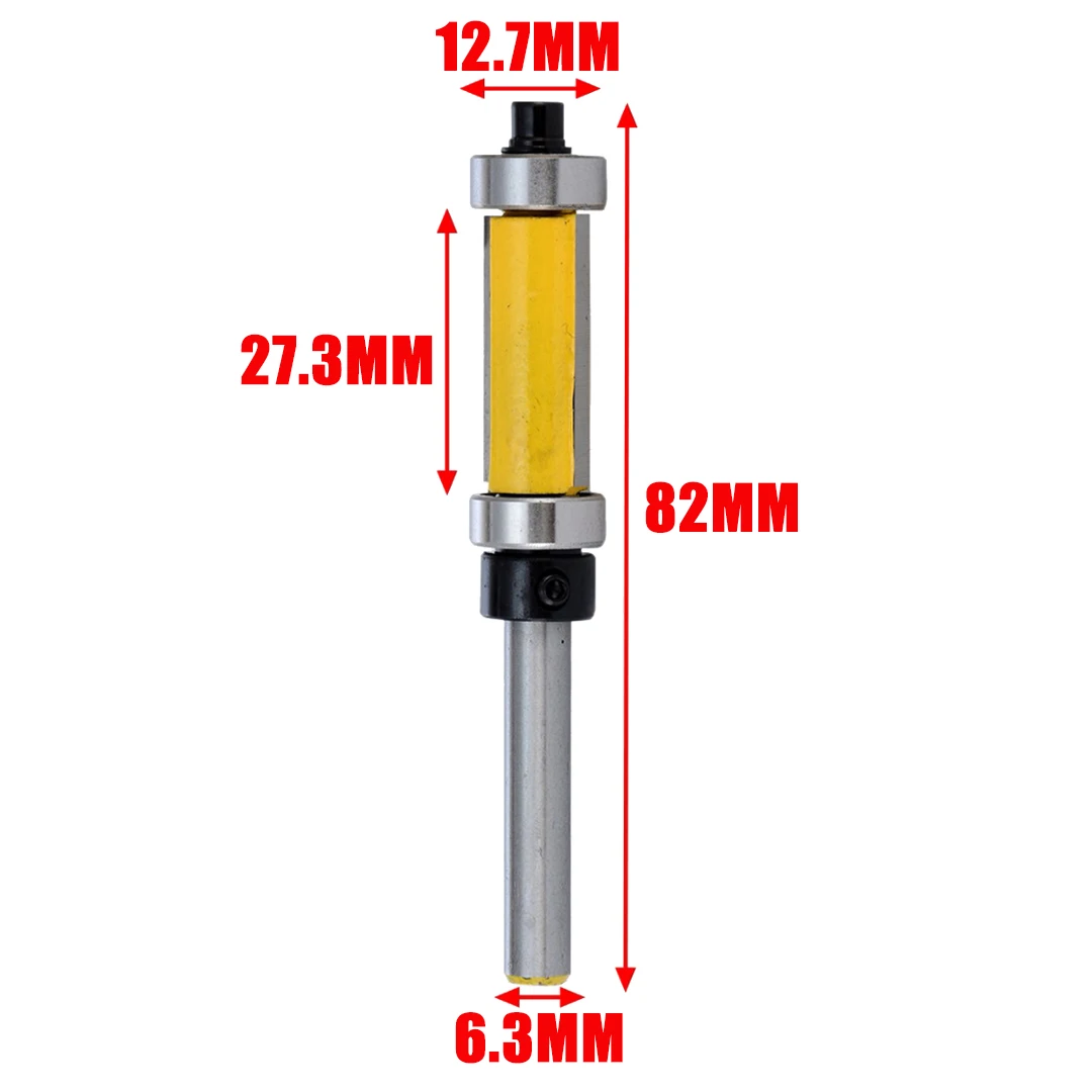 1 шт. 82 мм длина заподлицо узор фрезы 6,3 мм хвостовик панели верхний и нижний подшипник деревообрабатывающий фрезы