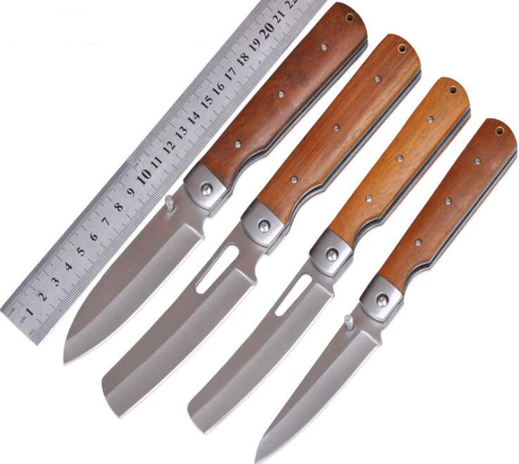 

LLxxmm karambit folding knife hunting 440 blade wood handle outdoor pockte survival camping fruit knife couteau