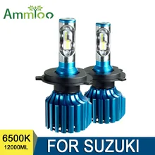 AmmToo светодиодный автомобиль Turbo светодиодные фары 12 V CSP 6500 к 12000Lm 72 W фары для Авто дневные ходовые огни противотуманных фар для Suzuki Swift/Vitara/SX4/Jimny/самурая/Ignis/носить с собой
