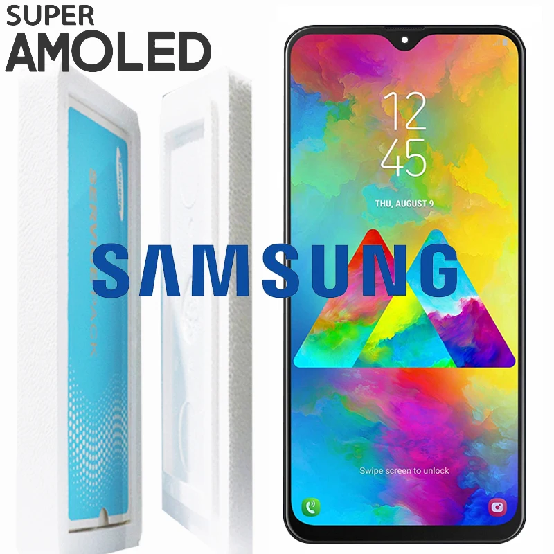 2340*1080 6,3 ''ЖК-дисплей для SAMSUNG Galaxy M20 дисплей SM-M205 M205F M205G/DS кодирующий преобразователь сенсорного экрана в сборе