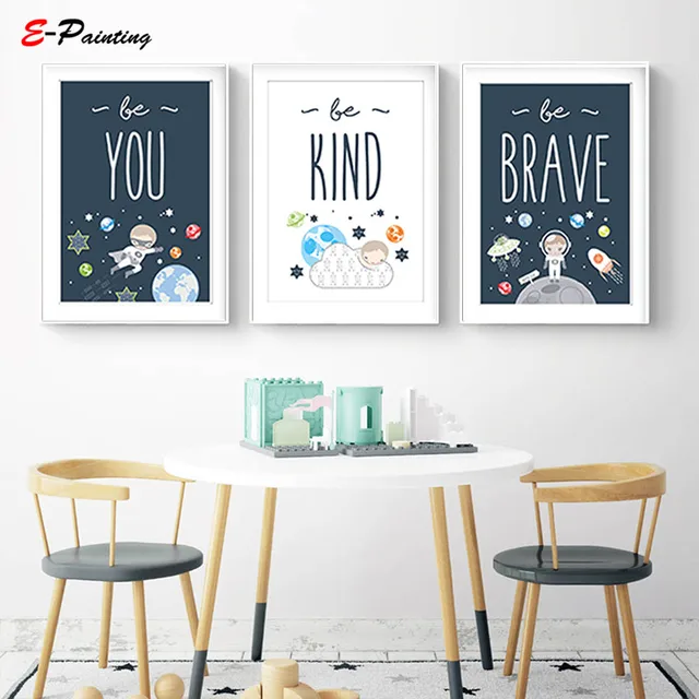Modern Canvas Art Nursery Prints Wall Picture E Themed Baby Boy Modern Canvas Art Nursery Prints Wall Picture E Themed Baby Boy Gift Be Brave Kind