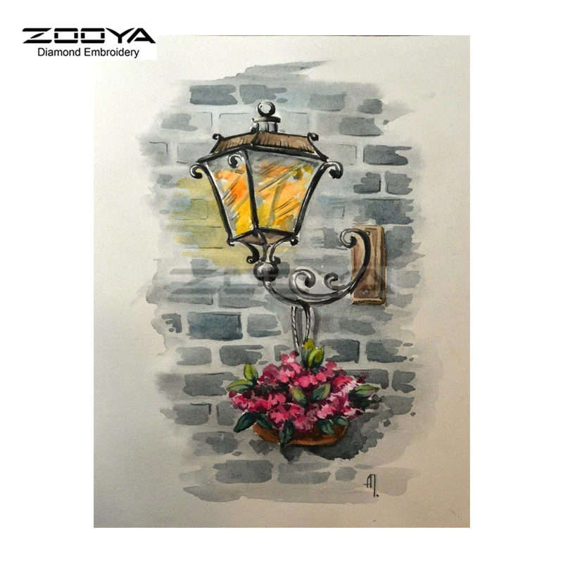 

ZOOYA Diamond Embroidery 5D DIY Diamond Painting Lights and Roses Flower Diamond Painting Cross Stitch Rhinestone Mosaic BJ1912