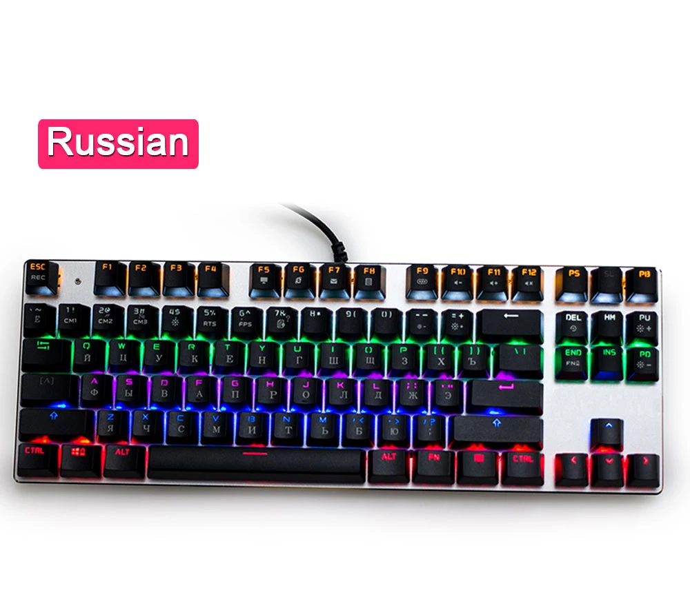 

LOIOG Gaming Mechanical Keyboard LED Backlit 87/104 keys Blue/Red Switch Anti-ghosting wired Keyboard Russian/English for gamers