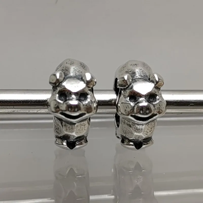

Mistletoe 925 Sterling Silver Generous Piglet Spacer Charm Bead Fit European Troll Bracelet Jewelry