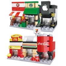 Building Model  Blocks Mini Street City 3D  Classic Retail Store Shop  Cafe Apple Architecture  Toy Compatible Legoedly