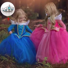 Платье принцессы для девочек «Спящая красавица», «Эльза», «Золушка»; детское платье для костюмированной вечеринки; костюмы на Хэллоуин для детей; Вечерние платья из тюля