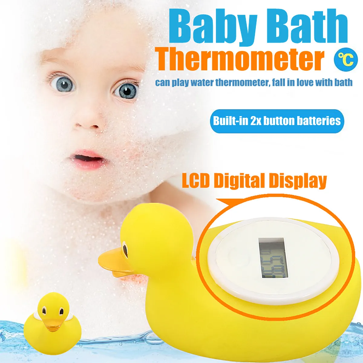 Digital Baby Bath Thermometer Water Sensor Safety Duck Floating Toy