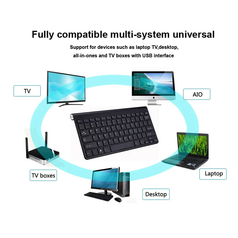  Cliry 2.4G Wireless Keyboard and Mouse Mini Multimedia Keyboard Mouse Combo Set For Notebook Laptop