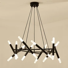 Post Modern Gold Black Glass Chandelier Lighting G9 Included Dimmable LED Art Hanging Lamp for Living Room Bedroom Hotel Lustre