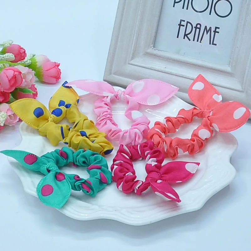 Headwear 5 pcs Candy Colored Rivet Hair Holders High Quality Rubber