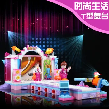 

2015 Hot Sale 3 in 1 Fashion life girlsT Shape State Building Blocks Brick Model Figure Christmas Xmas Child Gift Intelligent