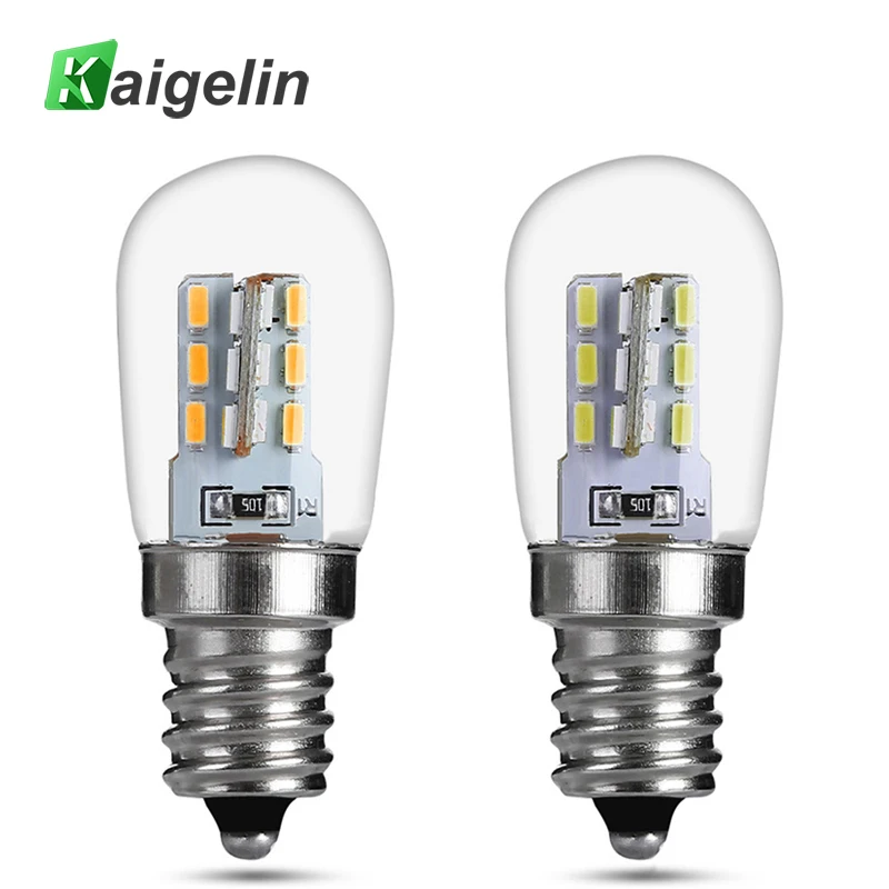 Goedkoop Kiagelin LED E12 220 v Koelkast Gloeilamp SMD 3014 Thuis Led lampen Glas Schaduw Lamp Pure Warm Wit Verlichting