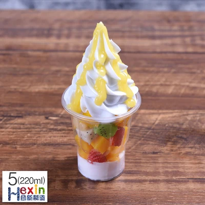 Оконный дисплей модели продуктов питания для сливочного мороженого реквизит Моделирование мороженого вафельный конус образец формы поддельные фрукты Sundae модель на заказ - Цвет: 220ml hami melon