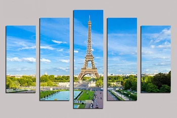 

5pcs Oil Painting On Canvas about "Panoramic view of the tower" home Decor Modern living room decoration wall stickers RM5-031