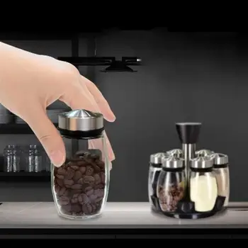 

Creative Rotary Spice Jar Glass Seasoning Box Salt Jar Spices Bottle Set Household Kitchen Storage Supplies