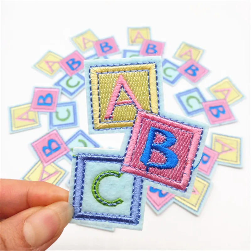 Wholesale 10Pcs English Alphabet ABC Iron On Patches For Clothing