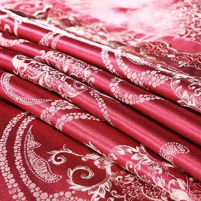 White Silver Color Jacquard Luxury Bedding sets 4/6 Pcs Queen/King size lace cotton Stain Bed set Bed linen Duvet cover pillow 55