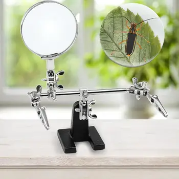 

5X Welding Magnifying Glass 360 Rotating Auxiliary Clip Magnifier w/Lamp