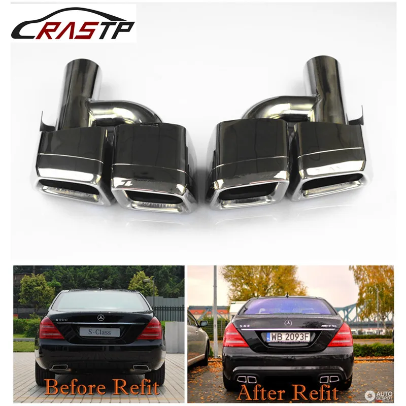 

RASTP- New 1 Pair Car Exhaust Tail Pipes Muffler Tips for Benz 08-13 E Class W212 RS-CR8087