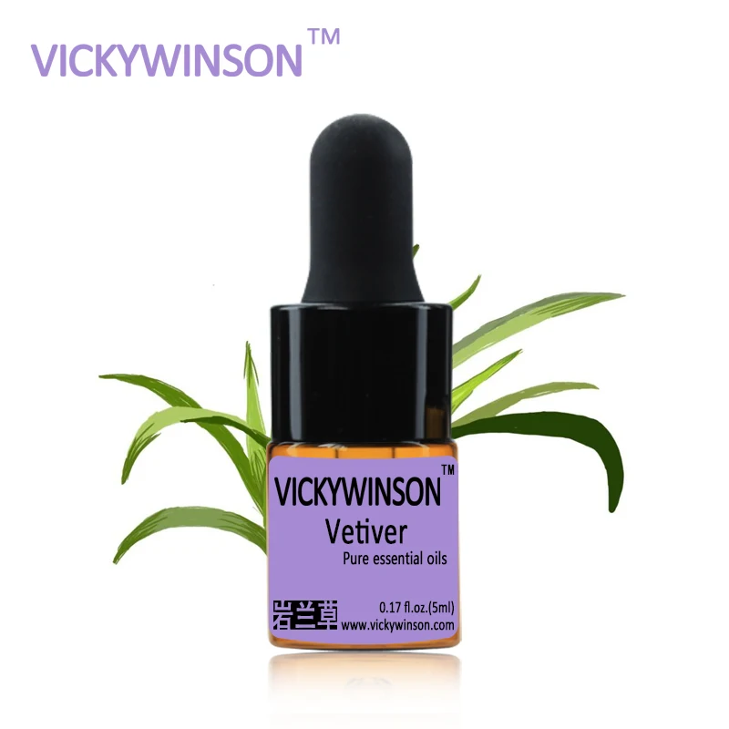 

VICKYWINSON Vetiver essential oil 5ml natural Essential Oils skin Calm Wound healing control balance antibiosis WD50