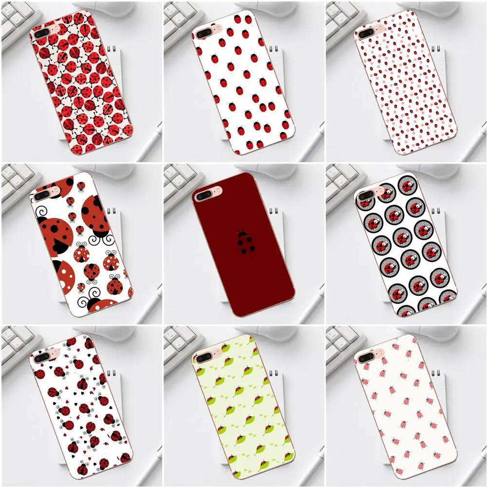 

Soft Capa Case For iPhone 4 4S 5 5C SE 6 6S 7 8 Plus X XS Max XR Galaxy A3 A5 J1 J3 J5 J7 2017 Ladybug Pattern Personalized