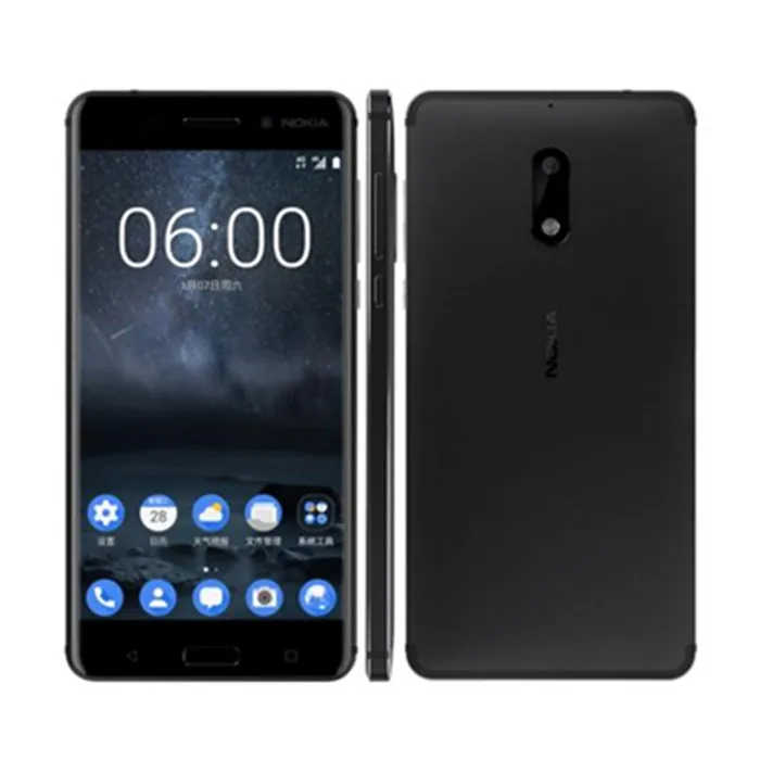 Nokia 6 Android 7,0 смартфон Nougat Wi-Fi 5,5 ''4 Гб ОЗУ 64 Гб ПЗУ отпечаток пальца две sim-карты Многоязычная поддержка