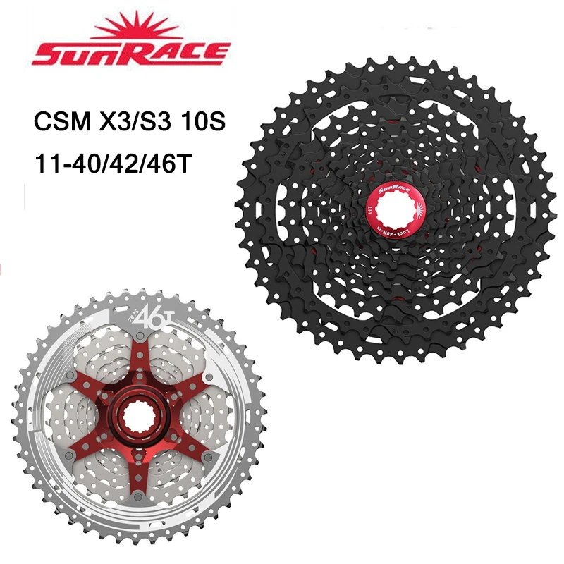 Sunracing 10 S кассета CSMS3 CSMX3 11-40T11-42T 11-46 T MTB велосипедная обгонная муфта Moutain велосипедная кассета Fit Shimano SRAM маховик