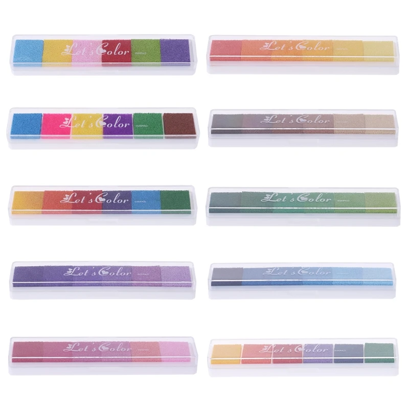 

Gradient Colorful Inkpad Home Seal Stamp Ink Pad Scrapbooking Inkpad for Decorating Diary Book Paper Card Handicraft Tool