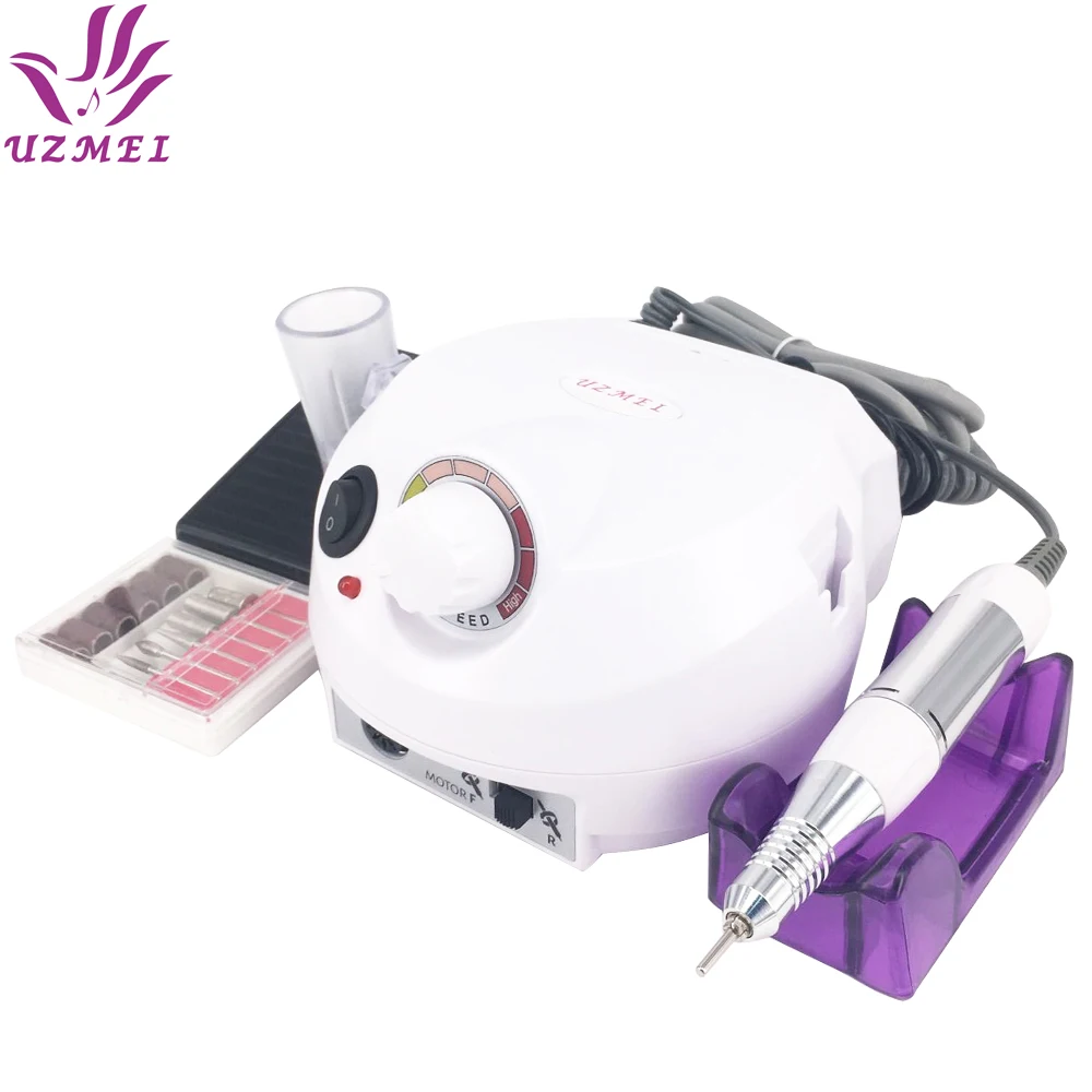 Professional White Electric Nail Manicure File Manicure Kit 220V Eu