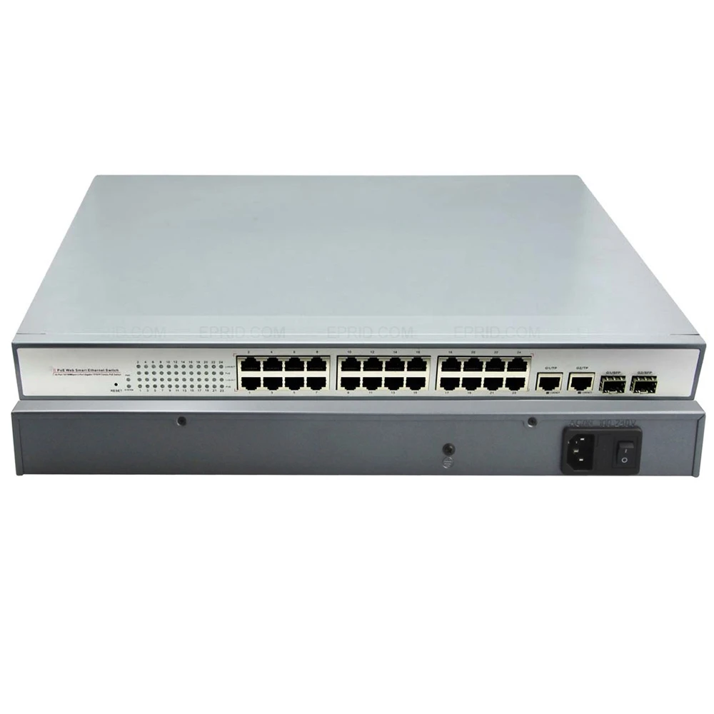 Умный PoE управляемый коммутатор 24 100 м PoE Порты+ 2 1000 M RJ45+ 2 TP/SFP Combo