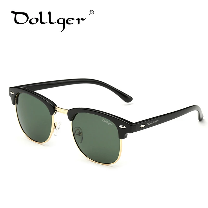

Dollger Polarized Sunglasses For Men Women Brand Designer Vintage Half Metal Classic Style Mens Womens Sun Glasses Gafas D0303