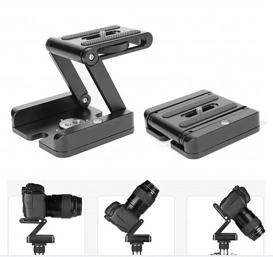 

All-metal Z-folding pan/tilt Desktop tripod gimbal quick release plate folding gimbal Z-shaped gimbal PTZ tripod head