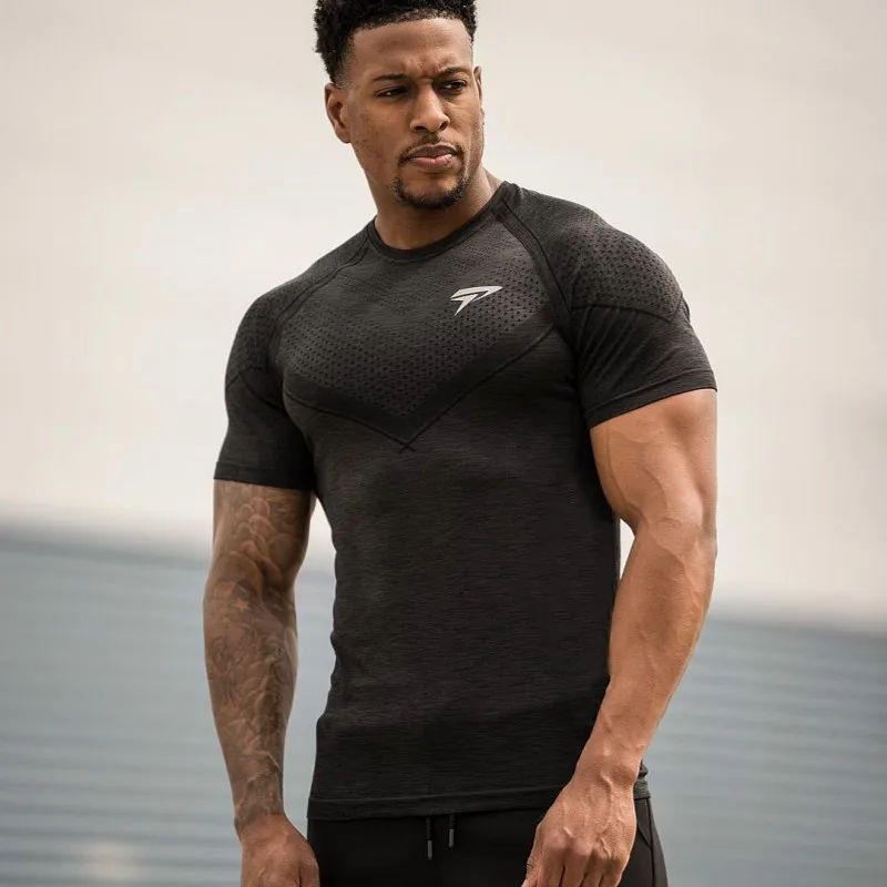 

Short sleeve Quick drying t shirt autumn style raglan sleeve casual fashion clothing Slim fit elasticity male Fitness tees tops