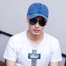 Новая модная бейсбольная кепка в стиле ретро для мужчин и женщин, мягкая однотонная шляпа из денима, синий, красный, розовый, серый