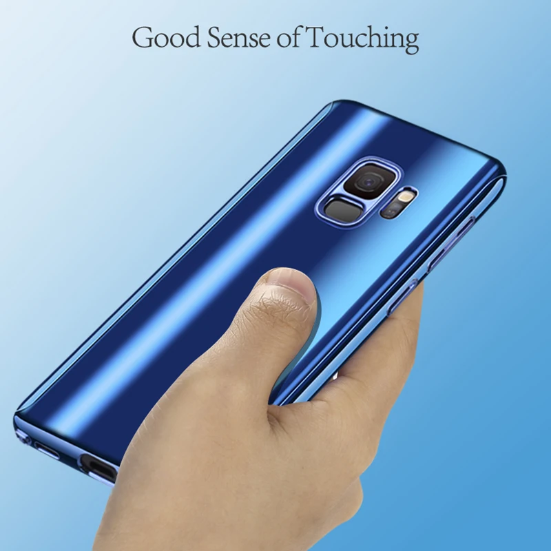 Зеркальный чехол с покрытием на 360 градусов для Samsung S9 S8 Plus Твердый полной защитой