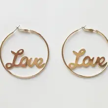 Love Babe Large Earrings Brincos Jewelry For Women Party Gift Dancer