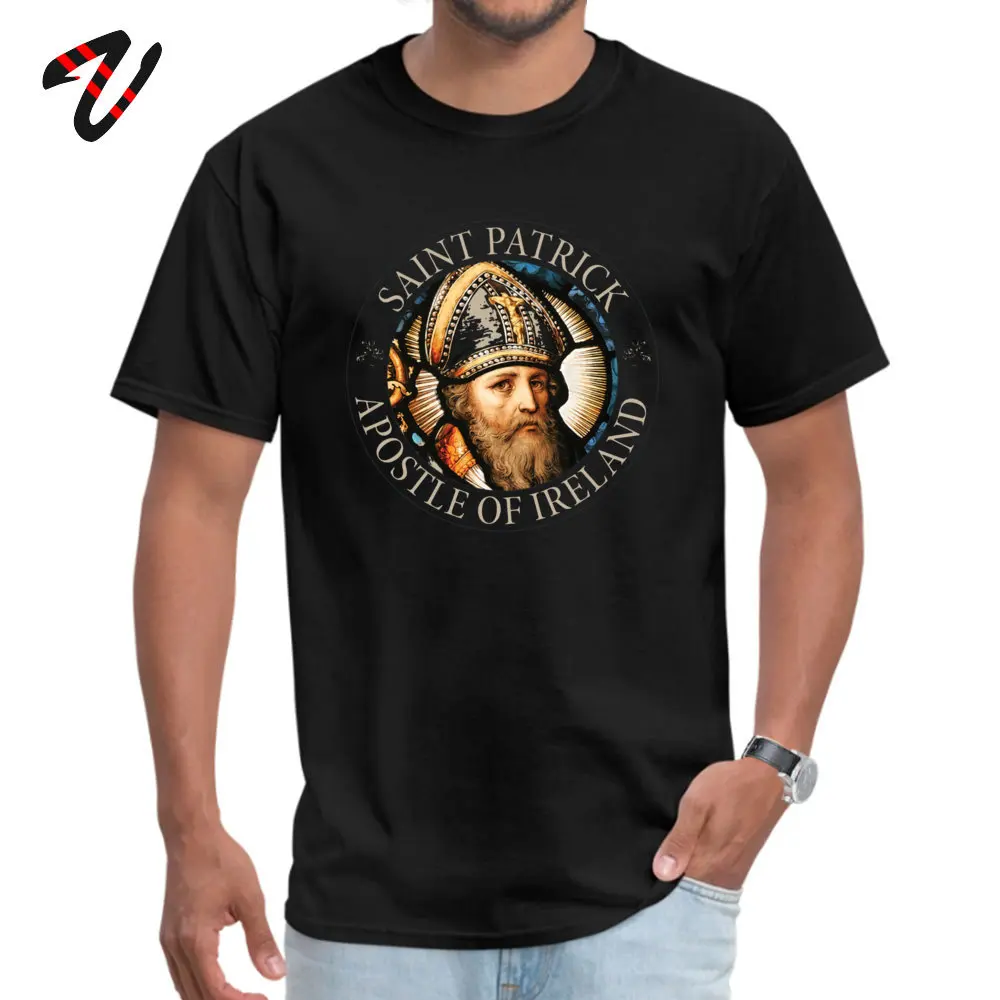Мужская футболка с круглым вырезом в стиле милитари Saint Patrick Apostle of Ireland коротким
