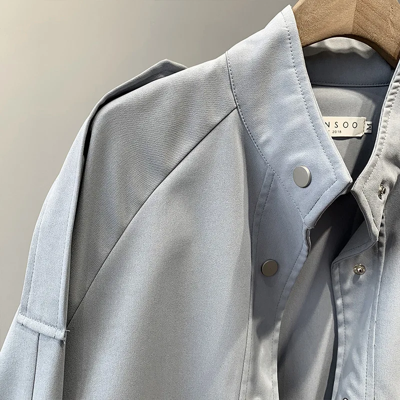 Fashion Trench Coat Female Autumn Windbreaker Drawstring Casual Loose Safari Clothes Stand Collar 2020 Spring Women Short Trench