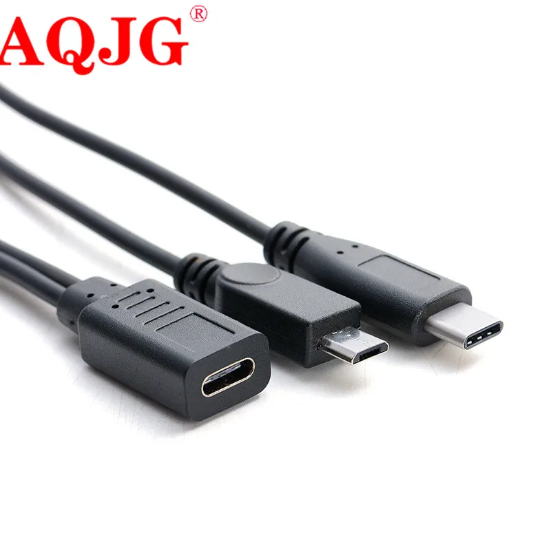 2 in 1 Micro USB Female to USB C Type C USB 3.1 type c & Micro USB Male ...