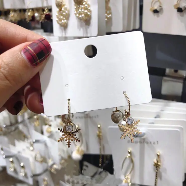

MENGJIQIAO Korean New Winter Jewelry Cute Velvet Ball Snowflake Drop Earrings For Women Fashion Simulated Pearl Oorbellen Gifts
