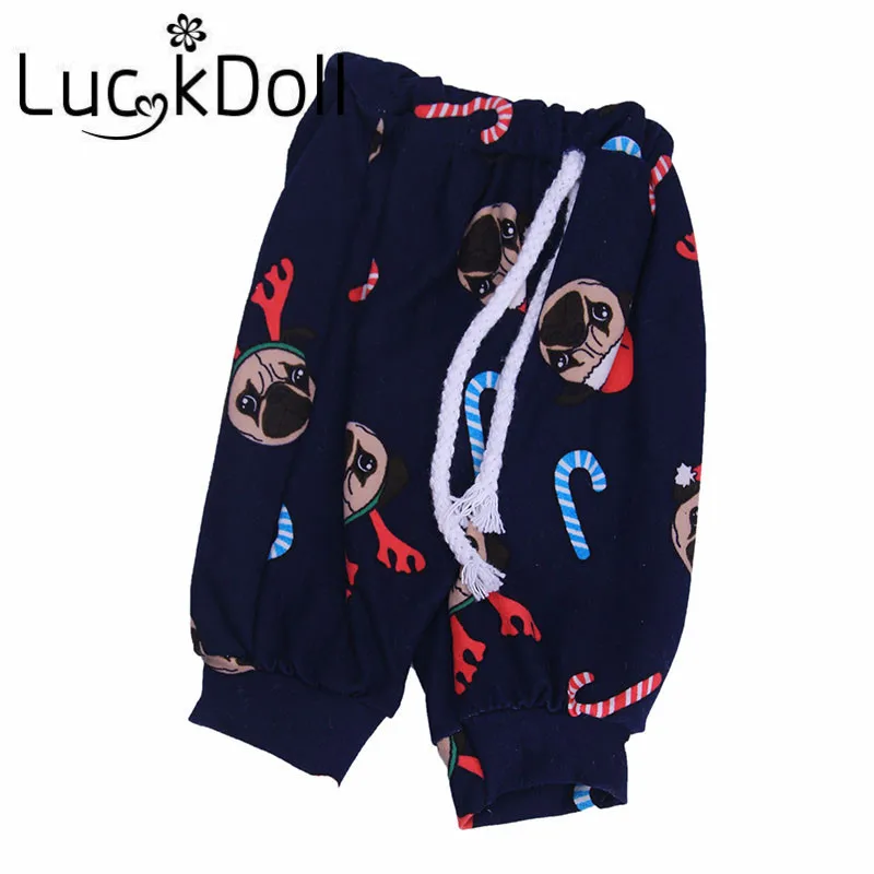 LUCKDOLL печатных леггинсы с поясом подходит 18 дюймов Американский 43 см Кукла одежда аксессуары, игрушки для девочек, поколение, подарок