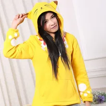 Fashion Flannel Hoodies Cute Kokkuri-san Cosplay Pullover Fleece Sweatshirts Winter Pajamas For Women Girls
