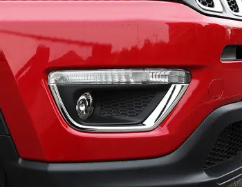 

Car Front Fog Light Lamp Decorative Cover Strip Trim For Jeep Compass 2017 2018 Car Styling Interior Mouldings