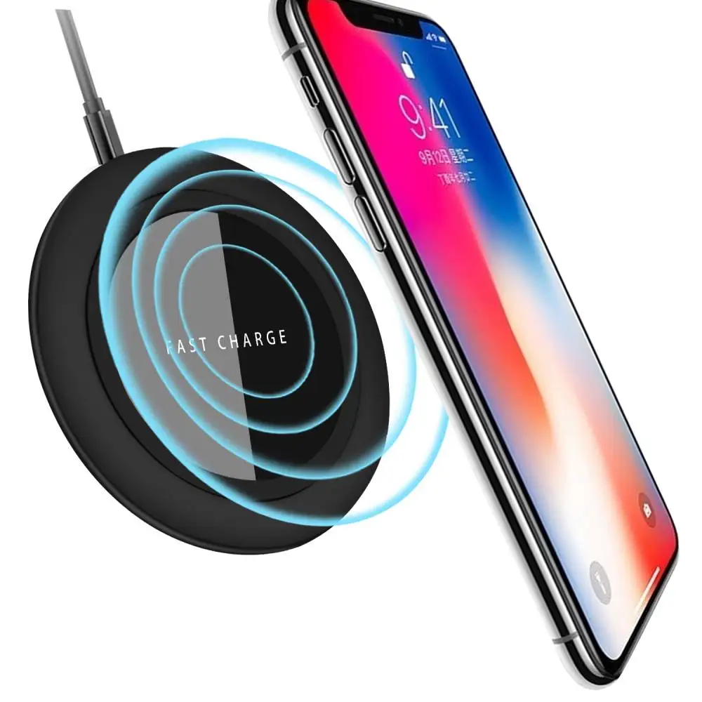 Lewoer Qi Беспроводное зарядное устройство для iPhone Xs Max X 8 10 Вт быстрая Беспроводная